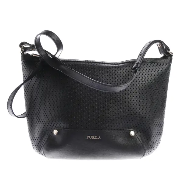 Schultertasche, in Schwarz, Leder, Furla