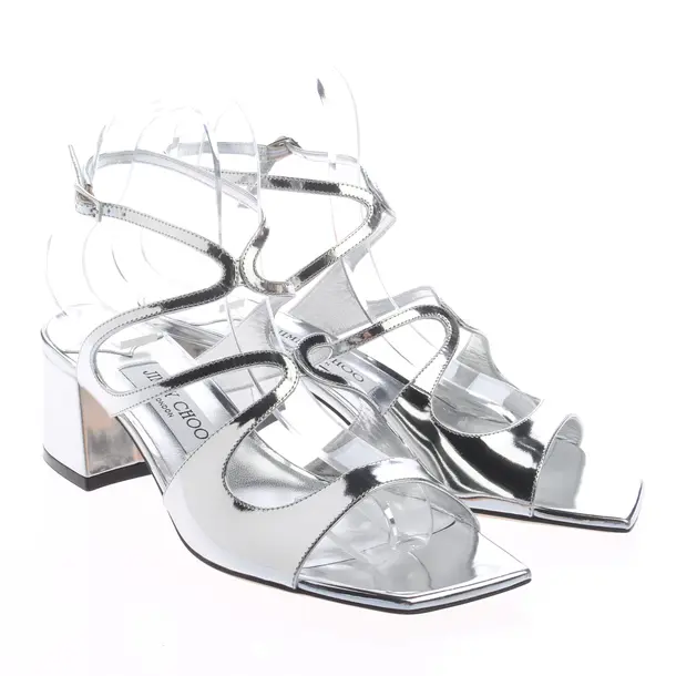 Heeled Sandals, in Silver, Jimmy Choo