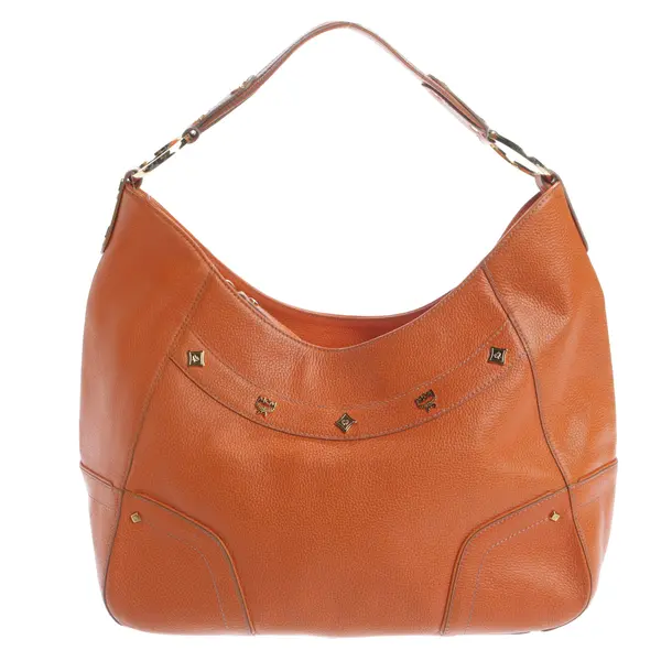 Schultertasche, in Orange, Leder, MCM
