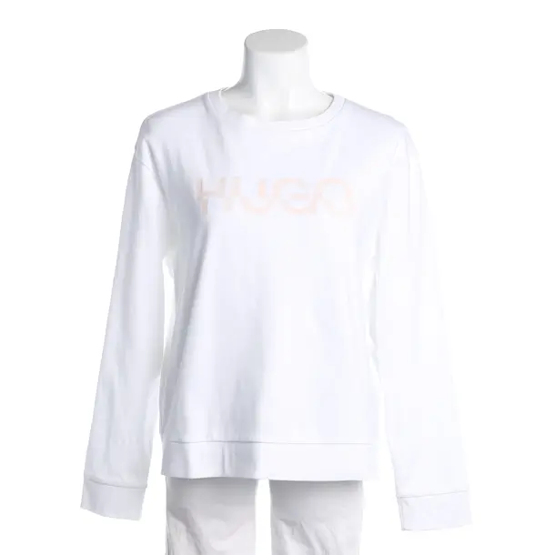 Felpa, in Bianco, Cotone, Hugo Boss Etichetta Rossa