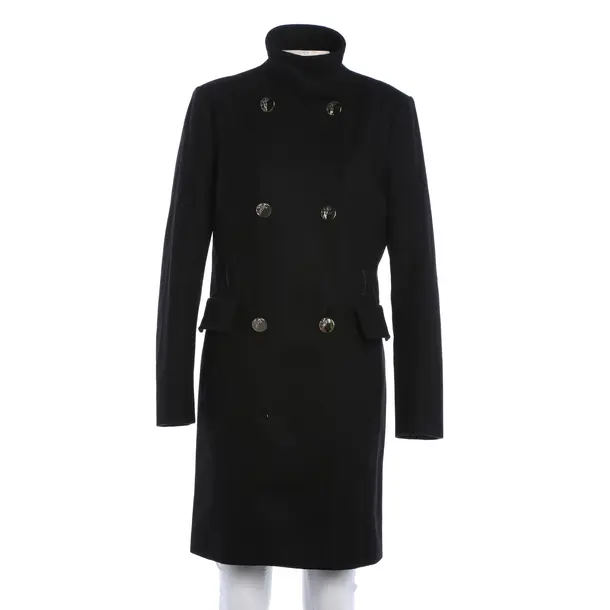 Mid-Season Coat, in Black, Wool, Versace