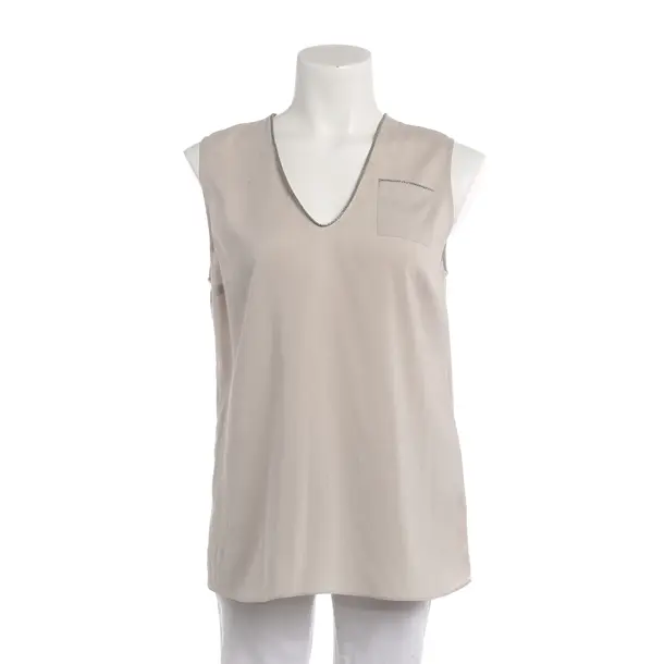 Top, in Light Gray, Silk, Brunello Cucinelli