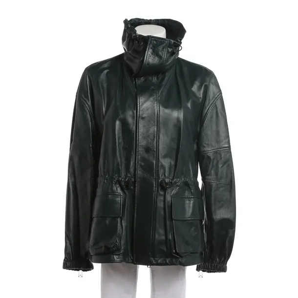 Lederjacke, in Dunkelgrün, Leder, Bottega Veneta