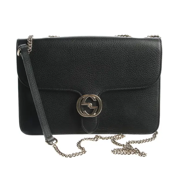 Umhängetasche, in Schwarz, Leder, Gucci