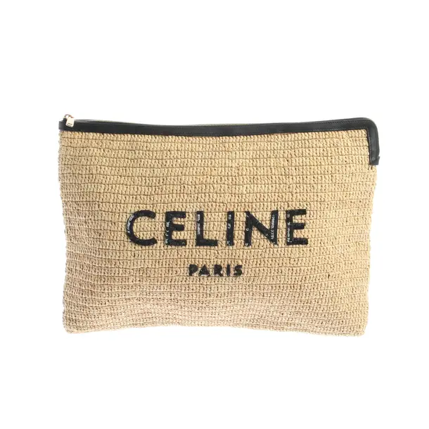 Pochette, in Beige, Paglia, Céline