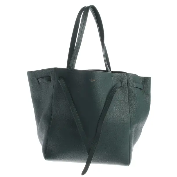 Shopper Bag, in Green, Leather, Céline