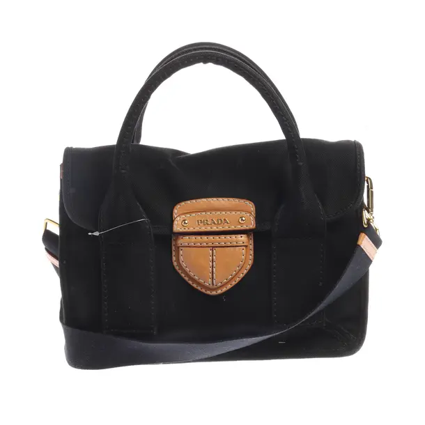 Handtasche, in Schwarz, Baumwolle, Prada