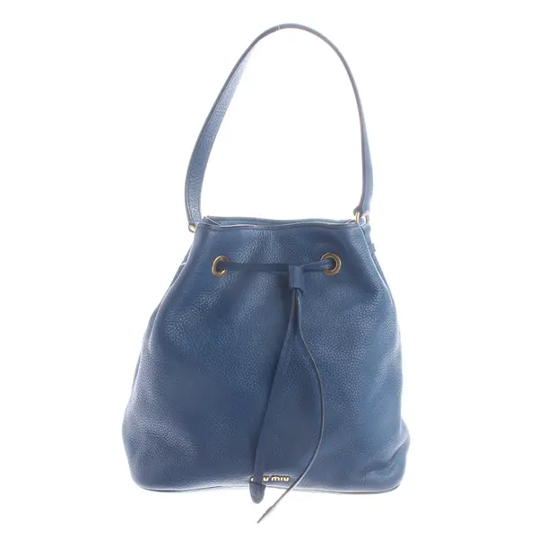 Bucket Bag, in Blau, Leder, Miu Miu