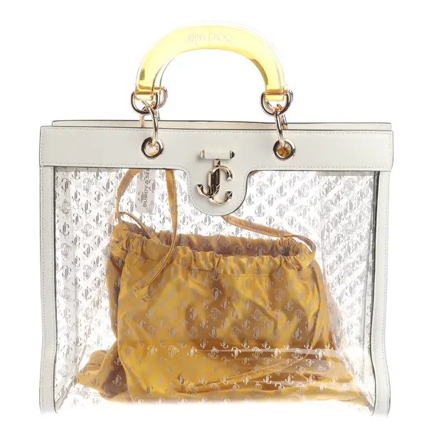 Handtasche, in Beige, Polyvinyl, Jimmy Choo