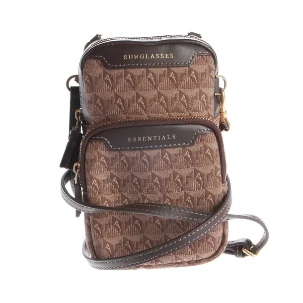 Shoulder Bag, in Dark Brown, Cotton, Anya Hindmarch
