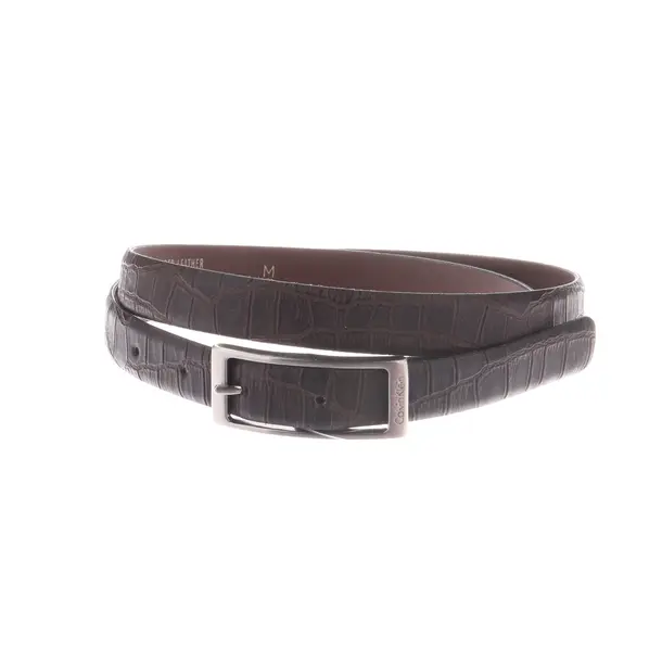 Belt, in Dark Brown, Leather, Calvin Klein
