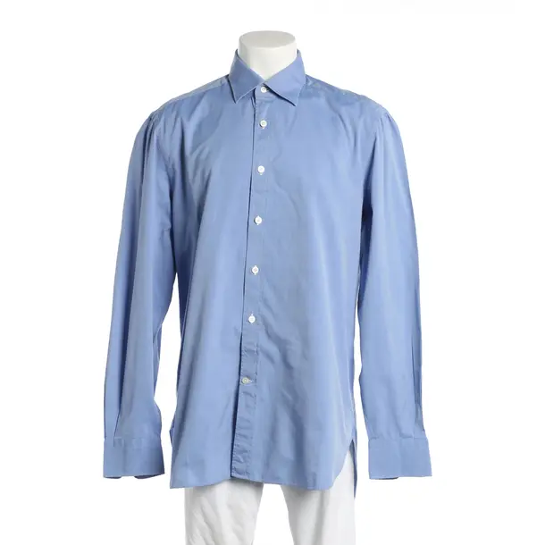 Hemd, in Blau, Baumwolle, Kiton