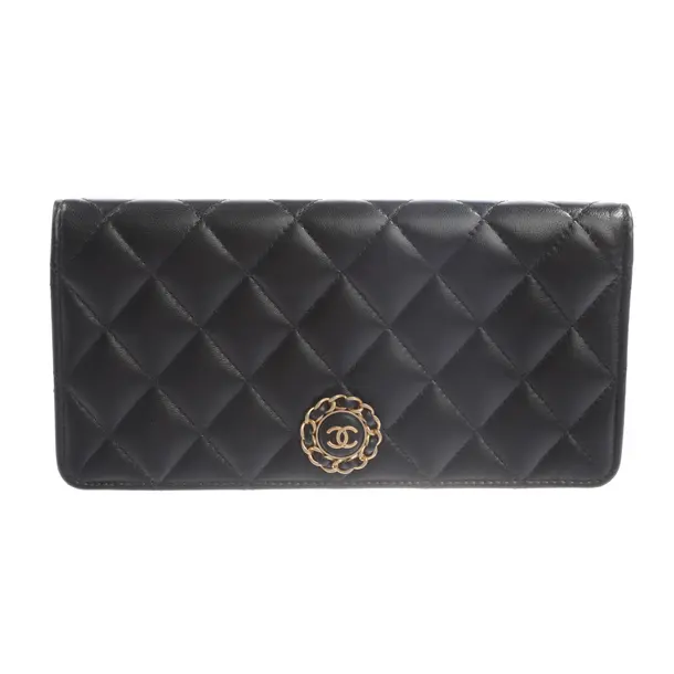 Wallet, in Black, Leather, Chanel