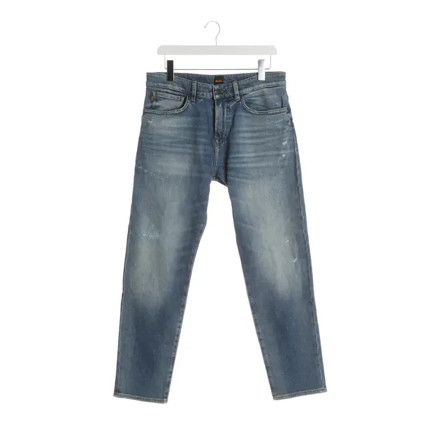 Straight Fit Jeans, in Blue, Cotton, Hugo Boss Orange