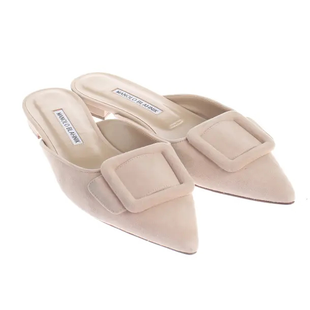 Pantofole, in Beige, Manolo Blahnik