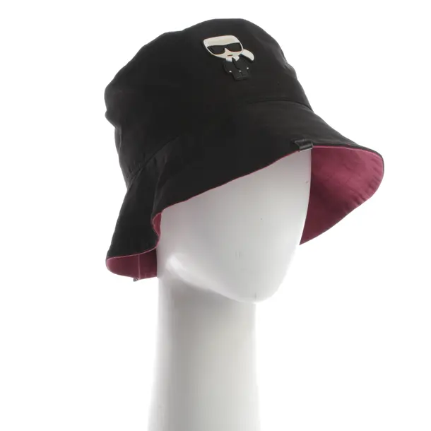 Hut, in Schwarz, Baumwolle, Karl Lagerfeld