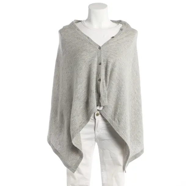 Poncho, in Hellgrau, Wolle, Rosemunde