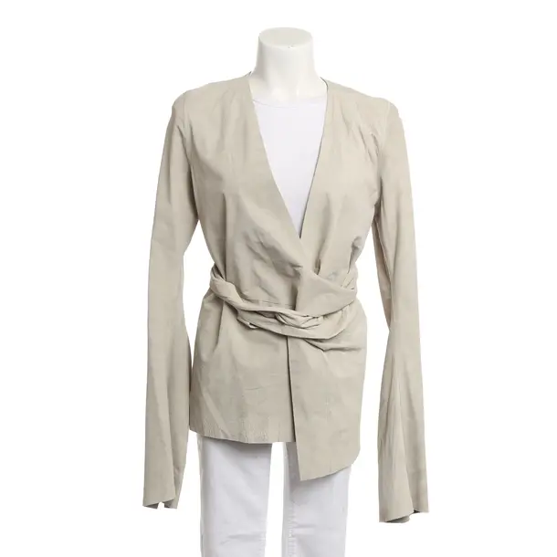 Giacca in pelle, in Grigio, Pelle, Rick Owens