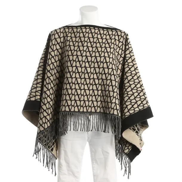 Poncho, in Black, Cotton, Valentino