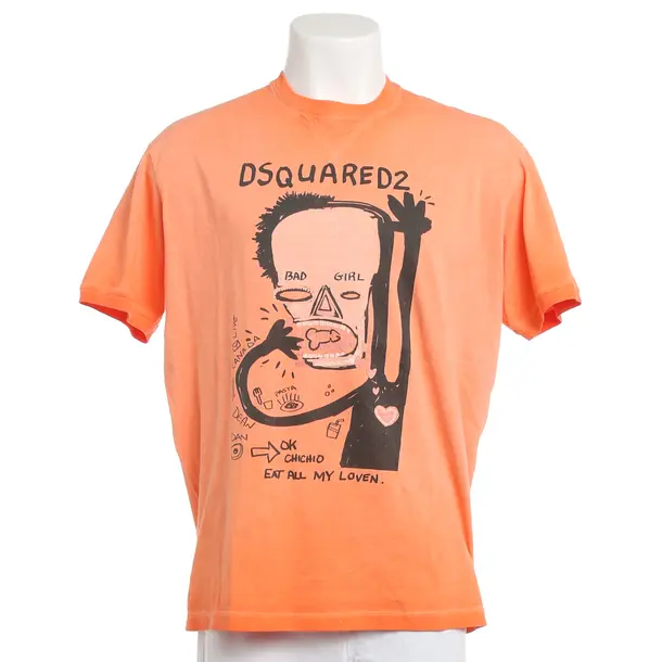 T-Shirt, in Orange, Baumwolle, Dsquared