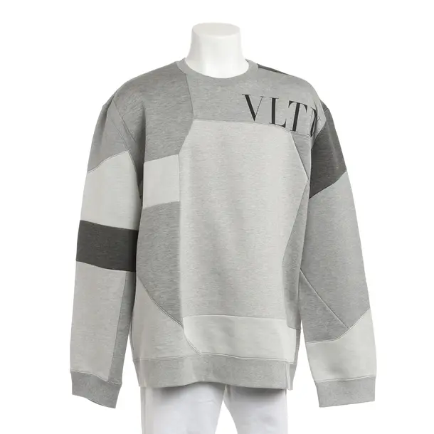Sweatshirt, in Hellgrau, Baumwolle, Valentino