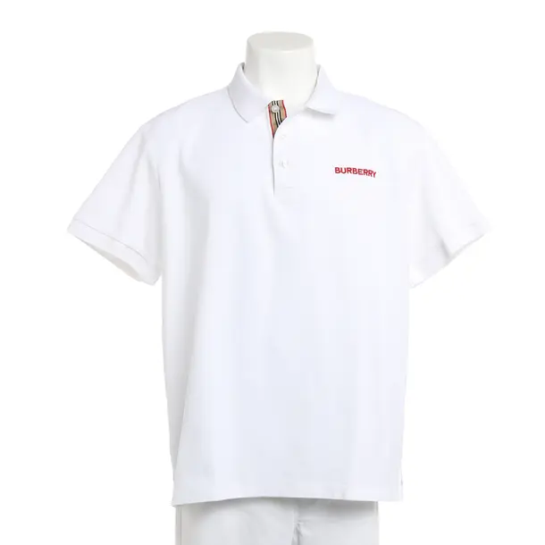 Polo Shirt, in White, Cotton, Burberry