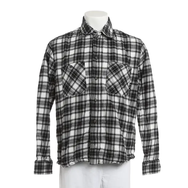 Shirt, in Black, Cotton, Off-White