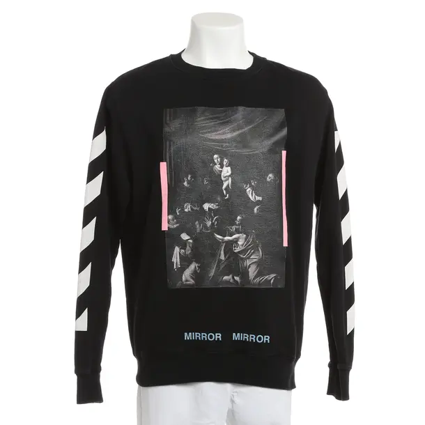 Sweatshirt, in Black, Cotton, Off-White