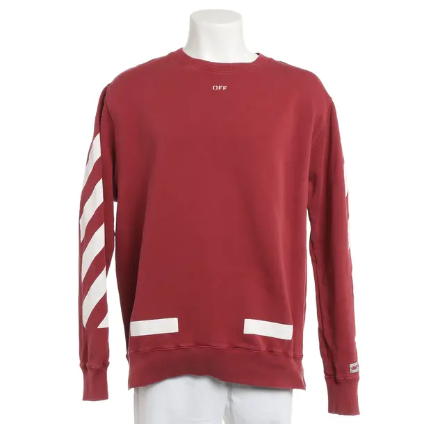 Felpa con cappuccio, in Rosso, Cotone, Bianco sporco