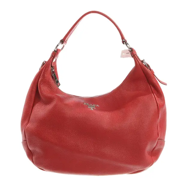 Hobo Bag, in Rot, Leder, Prada