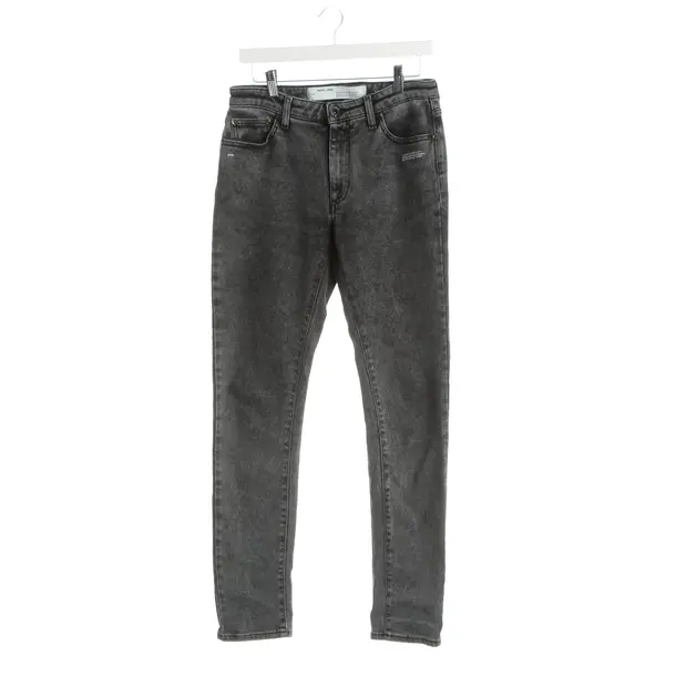 Jeans Straight Fit, in Dunkelgrau, Baumwolle, Off-White