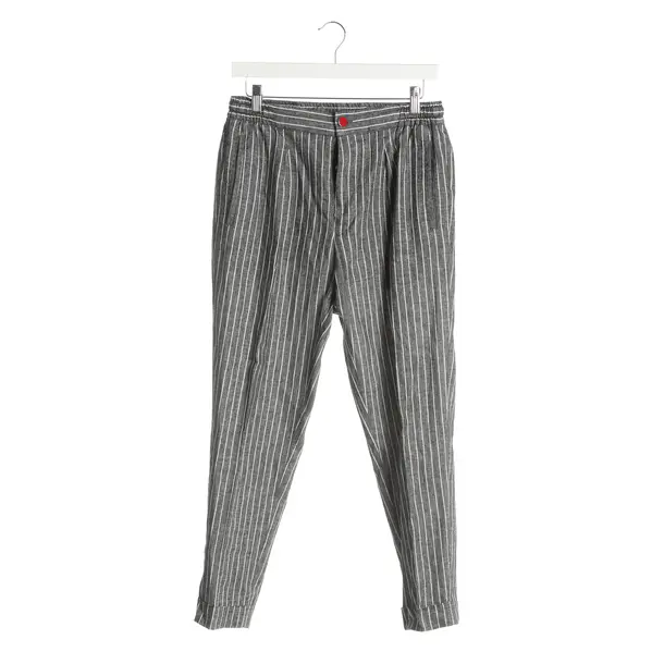 Pants, in Black, Linen, Kiton