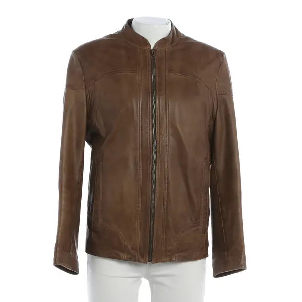 Lederjacke, in Braun, Leder, Hugo Boss Orange