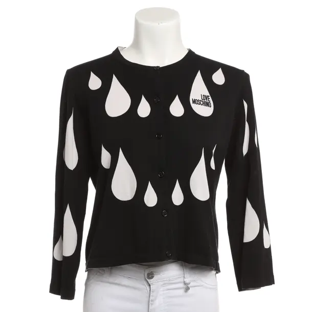 Cardigan, in Black, Wool, Love Moschino