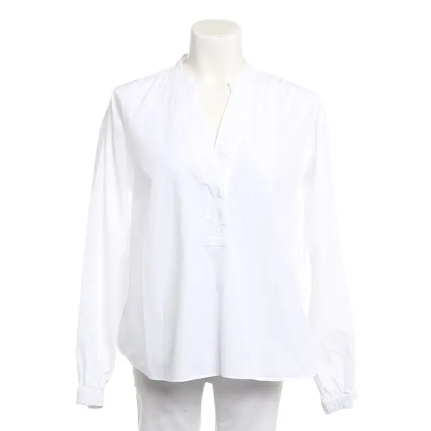 Blouse, in White, Cotton, Closed