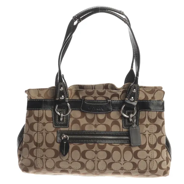 Schultertasche, in Beige, Baumwolle, Coach