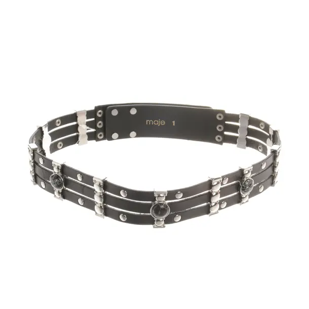 Belt, in Black, Leather, Maje
