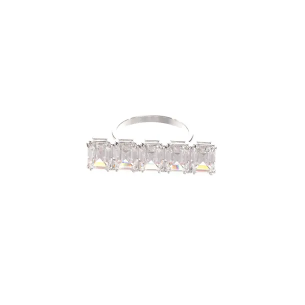 Ring, in Silver, Metal (metallic, metallized), Swarovski