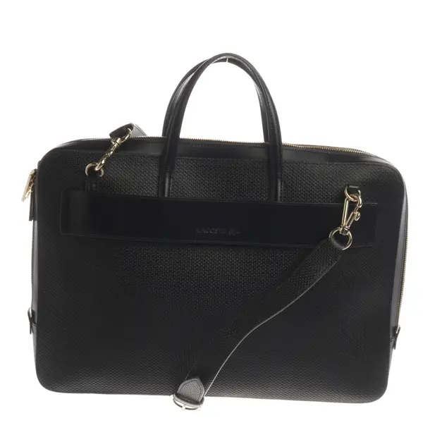 Aktentasche, in Schwarz, Leder, Lacoste
