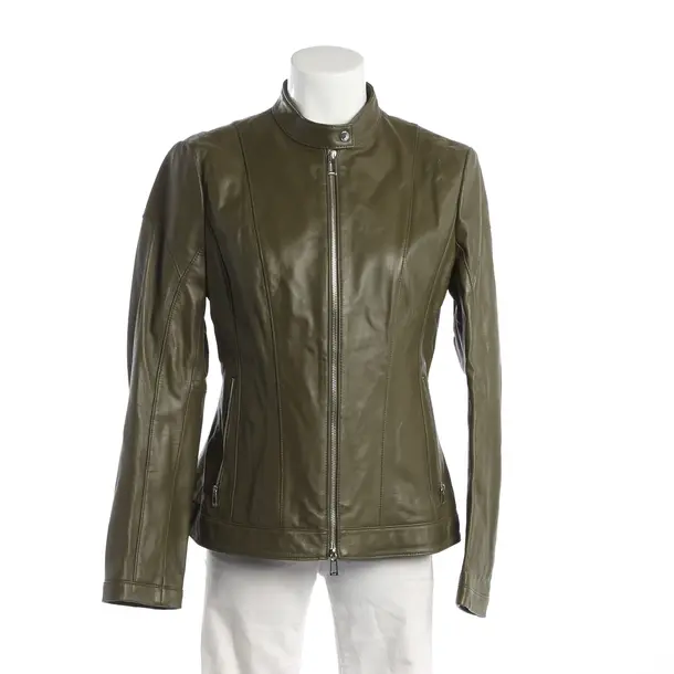 Lederjacke, in Dunkelgrün, Leder, Hugo Boss Red Label