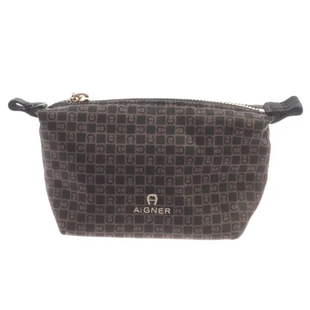 Kosmetiktasche, in Braun, Polyimid, Aigner