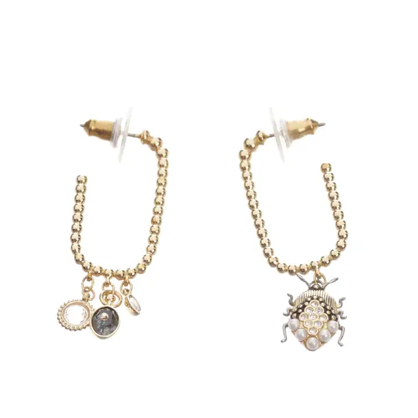 Earrings, in Gold, Metal (metallic, metallized), Swarovski