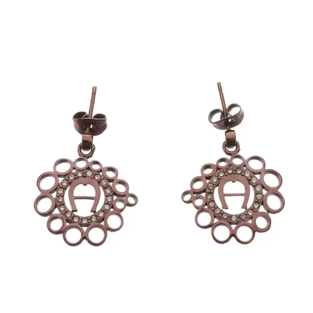 Earrings, in Brown, Metal (metallic, metallized), Aigner