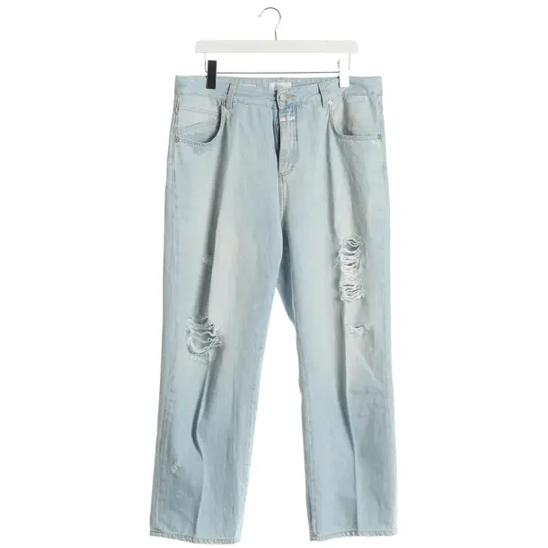 Jeans straight fit, in Azzurro, Cotone, Chiuso