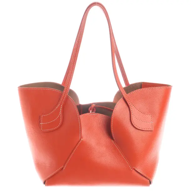 Schultertasche, in Dunkelorange, Leder, Hereu