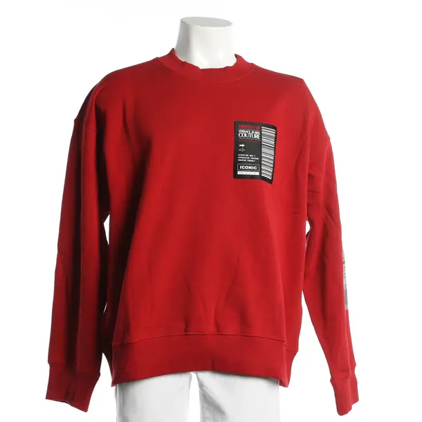 Felpa, in Rosso, Cotone, Versace Jeans Couture