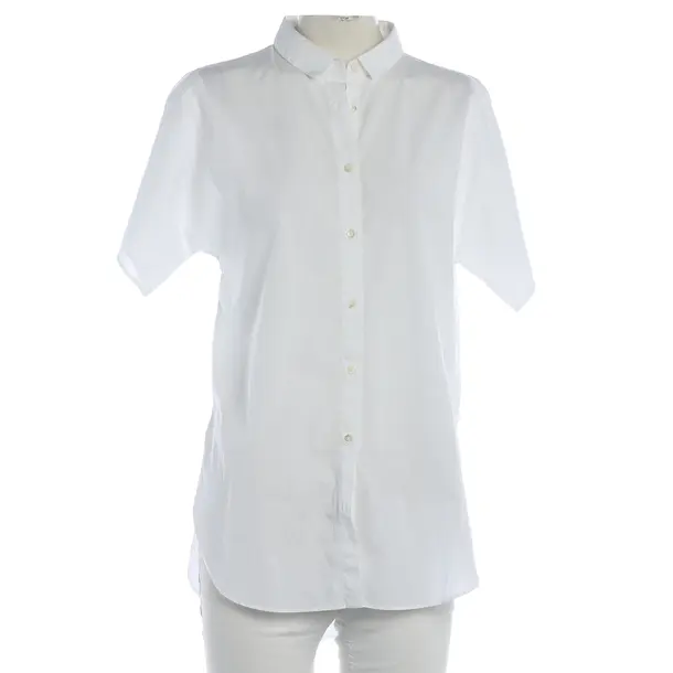 Blouse, in White, Cotton, Closed