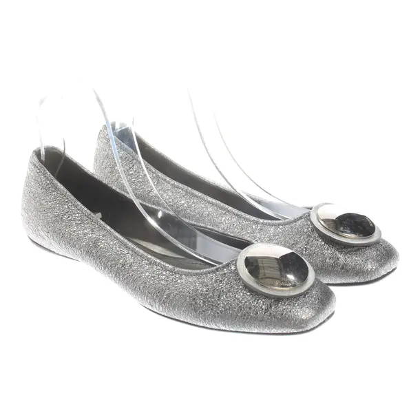 Ballet Flats, in Silver, Hogan