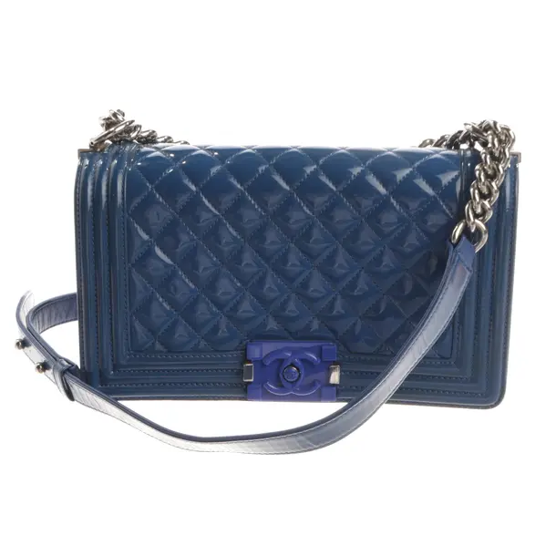 Schultertasche, in Blau, Leder, Chanel