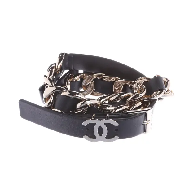 Belt, in Black, Leather, Chanel